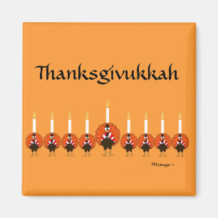 Thanksgivukkah die Türkei Menorah Magnet