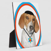 Thanksgivukkah Funny Hound Dog with Yamaka Fotoplatte (Seite)