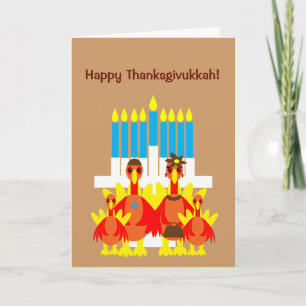 Thanksgivukkah Funny Turkey Familiengrüßkarte Feiertagskarte