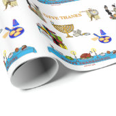 THANKSGIVUKKAH GEBEN DANK-GESCHENKE FÜR CHANUKKA GESCHENKPAPIER (Rolleneckpunkt)