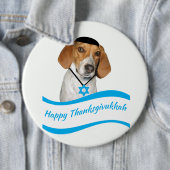 Thanksgivukkah Knopf-lustiger Jagdhund mit Yamaka Button (Beispiel)