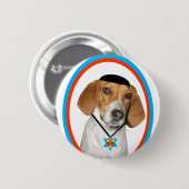 Thanksgivukkah lustiger Jagdhund mit Yamaka Button (Vorne & Hinten)