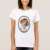 Thanksgivukkah lustiger Jagdhund mit Yamaka T-Shirt (Vorderseite)