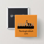 Thanksgivukkah Menorah Knopf Button (Vorne & Hinten)