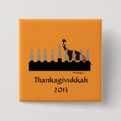 Thanksgivukkah Menorah Knopf Button (Vorderseite)