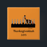 Thanksgivukkah Menorah Knopf Button<br><div class="desc">PRLimages ist eine Abteilung der Malereien durch Rachel Lowry.</div>