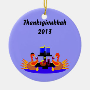 Thanksgivukkah Wein, der Truthahn-Verzierung Keramik Ornament