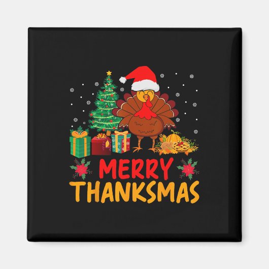 Thanksmas Weihnachts-Erntedank Türkei Santa Magnet (Vorne)