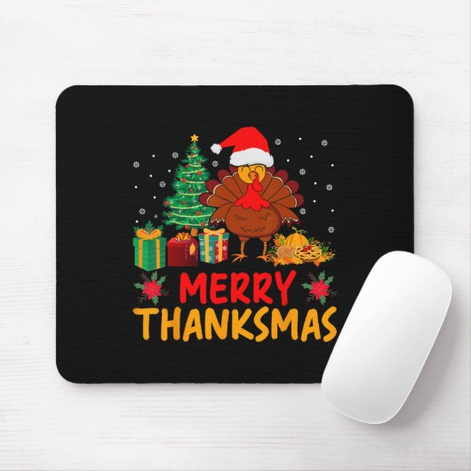 Thanksmas Weihnachts-Erntedank Türkei Santa Mousepad (Mit Mouse)