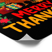 Thanksmas Weihnachts-Erntedank Türkei Santa Poster (Ecke)