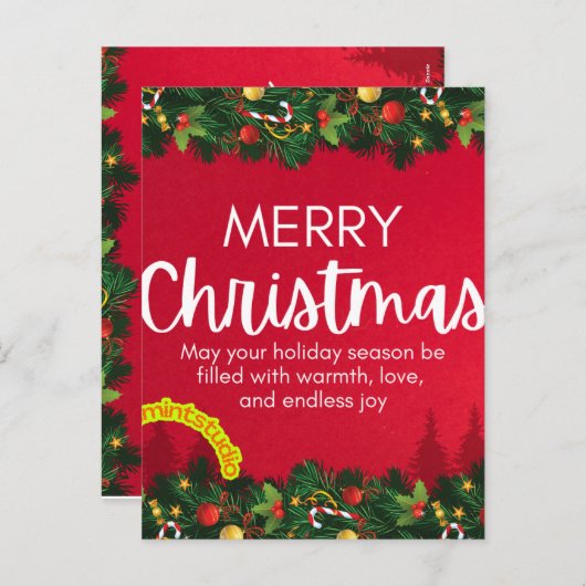 Thanku card feiertagspostkarte (Vorne/Hinten)