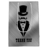 Thankyou Tuxedo Silver Mittlere Geschenktüte (Rückseite)