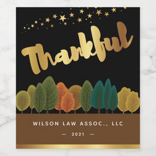 Thanskgiving Greetings Label Set Weinetikett (Einzelnes Label)