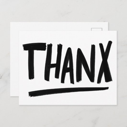 THANX Rough Brushstrokes Danke CUSTOM Postkarte (Vorne/Hinten)