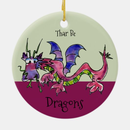 Thar Be Dragons Keramik Ornament (Hinten)
