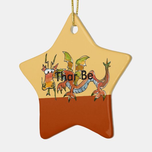 Thar Be Dragons Keramikornament (Links)