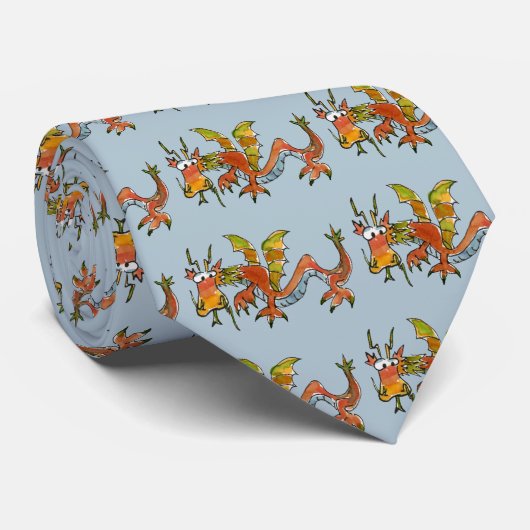 Thar Be Dragons Krawatte (Gerollt)