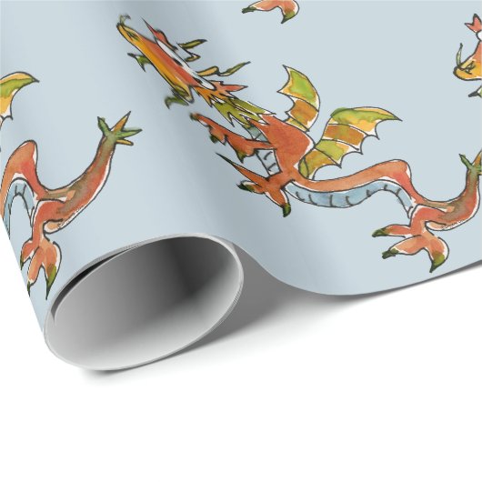 Thar ist Drachen Geschenkpapier (Rolleneckpunkt)