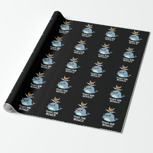 Thar She Bowls Funny Whale Bowling Pun Dark BG Geschenkpapier