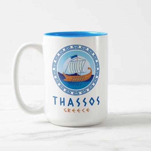 Thassos, Griechenland Zweifarbige Tasse (Links)