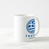 Thassos und Flagge Griechenlands Kaffeetasse (VorderseiteRechts)