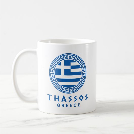 Thassos und Flagge Griechenlands Kaffeetasse (Links)