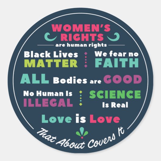"That About Covers It" Stickers (Vorderseite)