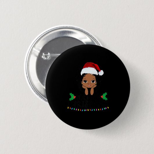 That Melanin Christmas Mrs. Claus Santa Black Peek Button (Vorne & Hinten)