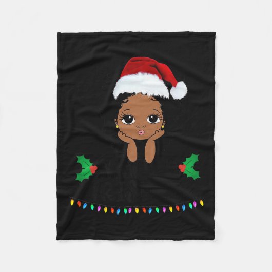 That Melanin Christmas Mrs. Claus Santa Black Peek Fleecedecke (Vorderseite)