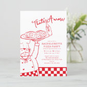That’s Amore Bachelorette Pizza Invitation Einladung (Stehend Vorderseite)