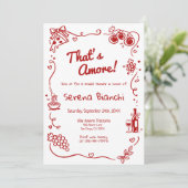 That’s Amore Italian Doodle bridal shower Einladung (Stehend Vorderseite)