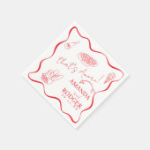 That’s Amore Italian Doodles Wedding Napkin Serviette (Ecke)