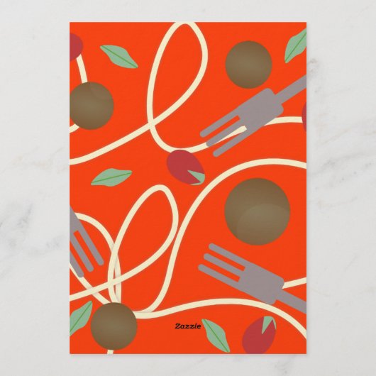 That’s Amore Italian Pasta Wedding Einladung (Rückseite)