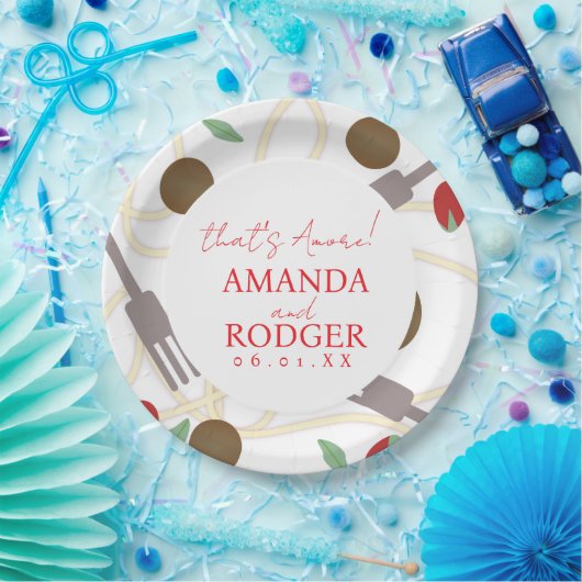 That’s Amore Italian Pasta Wedding Pappteller (Party)