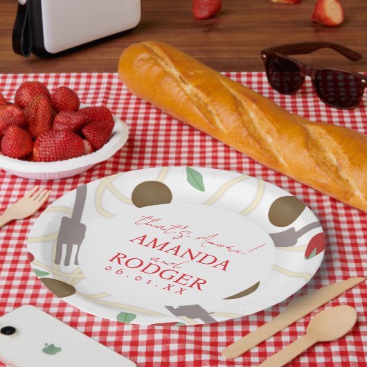 That’s Amore Italian Pasta Wedding Pappteller (Picknick)