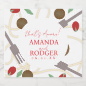 That’s Amore Italian Pasta Wedding Schaumweinetikett (Einzelnes Label)