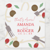 That’s Amore Italian Pasta Wedding Weinetikett (Einzelnes Label)