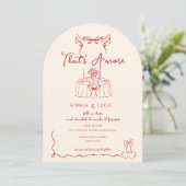 That’s Amore Italian Whimsical hand drawn Wedding Einladung (Stehend Vorderseite)
