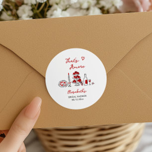 That’s Amore Italienische handgezeichnete rote Bra Runder Aufkleber