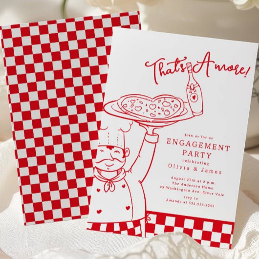 That’s Amore Pizza Engagement Party Invite Einladung
