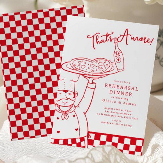 That’s Amore Pizza Rehearsal Dinner Invite Einladung