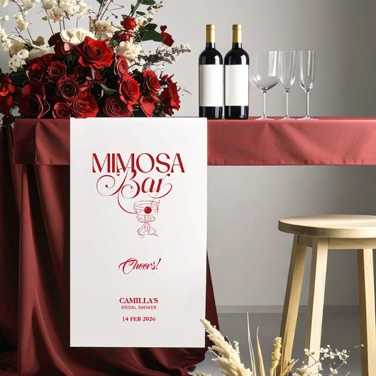 That’s Amore Red Bridal Shower Mimosa Bar banner