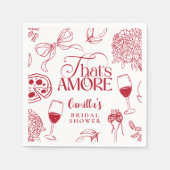 That’s Amore Red Bridal Shower Napkin Serviette (Vorderseite)