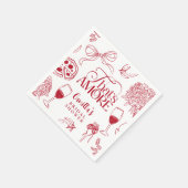 That’s Amore Red Bridal Shower Napkin Serviette (Ecke)