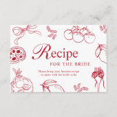 That’s Amore Red Bridal Shower Recipe Card Begleitkarte (Vorderseite)