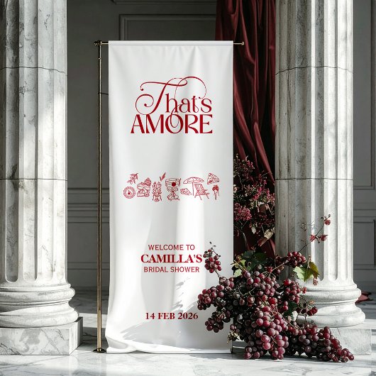 That’s Amore Red hand drawn Bridal Shower Banner