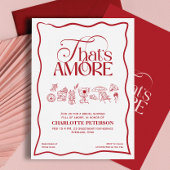 That’s Amore Red hand drawn Bridal Shower invite Einladung