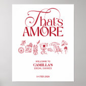 That’s Amore Red hand drawn Bridal Shower Poster (Vorne)