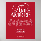 That’s Amore Red hand drawn Bridal Shower Poster (Vorne)