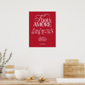 That’s Amore Red hand drawn Bridal Shower Poster (Küche)